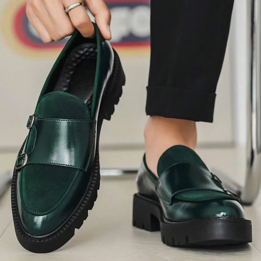 Men's Twin Strap Lug Sole Loafers