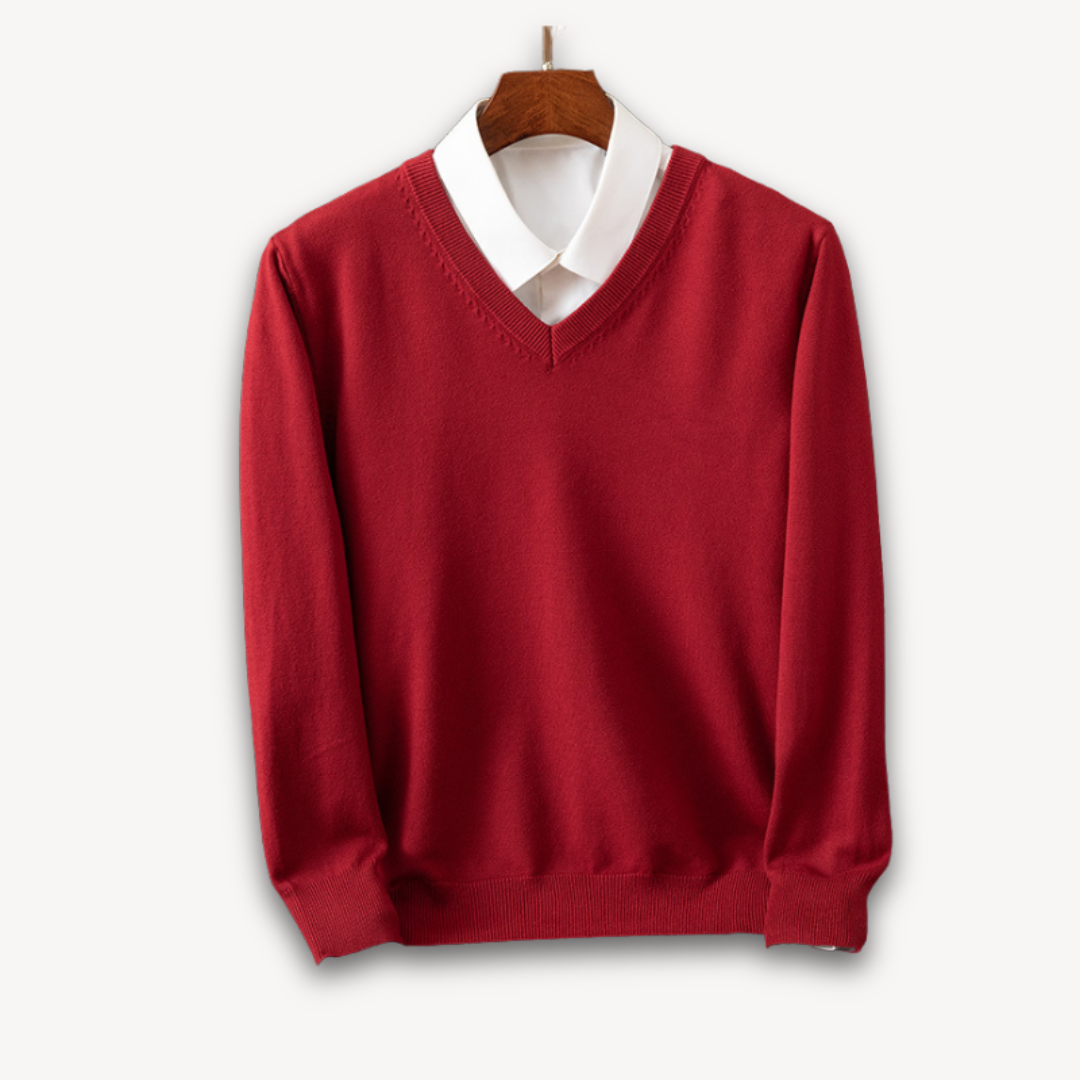 Men's V-Neck Knit Sweater