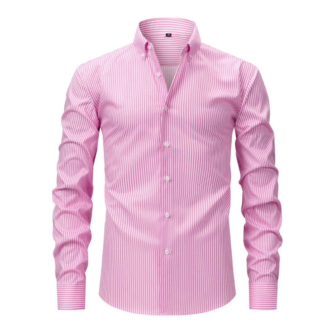 Men's Vertical Stripe Long Sleeve Shirt