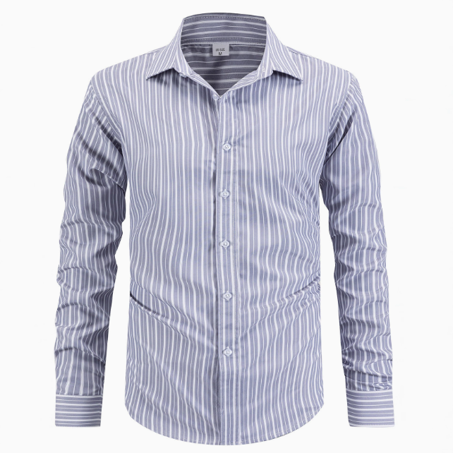 Men's Vertical Striped Button-Up Shirt