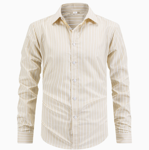 Men's Vertical Striped Button-Up Shirt