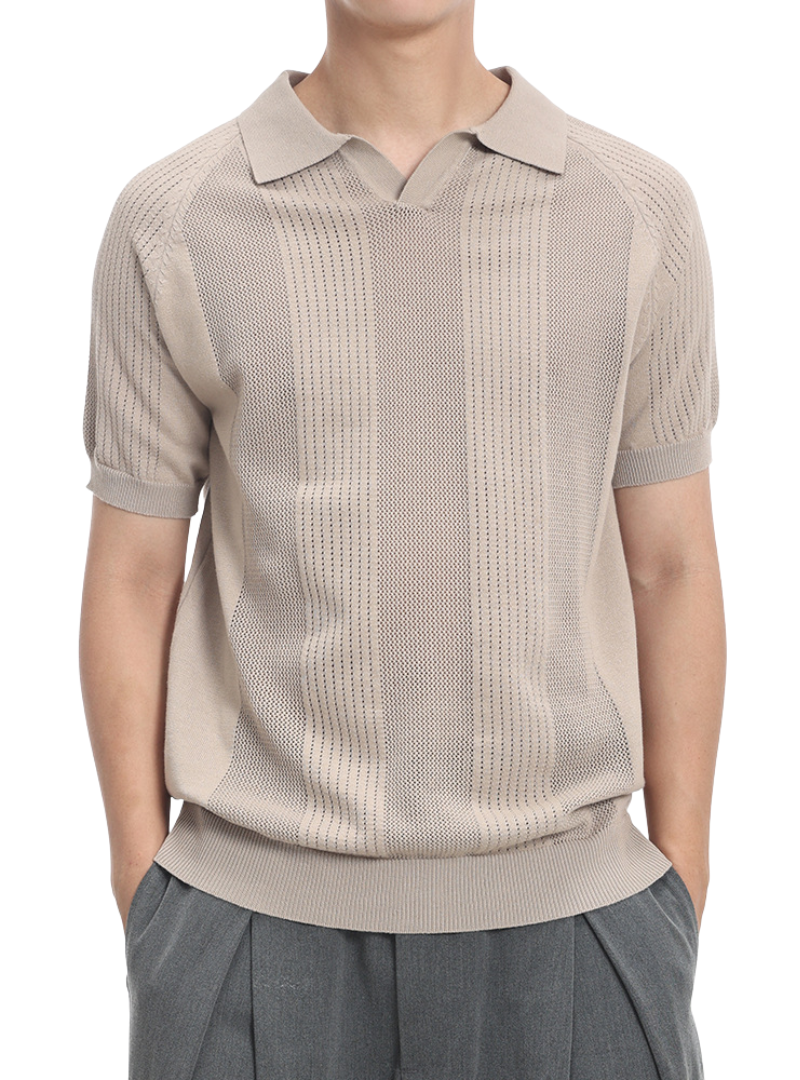 Men's Vertical Texture  Polo Shirt