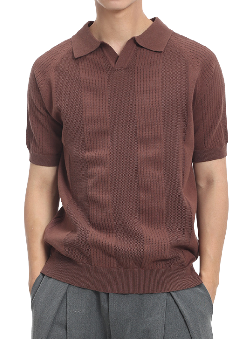 Men's Vertical Texture  Polo Shirt