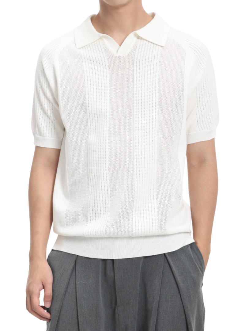 Men's Vertical Texture  Polo Shirt