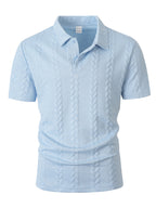 Men's Vertical Textured Polo Shirt