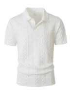 Men's Vertical Textured Polo Shirt
