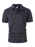 Men's Vertical Textured Polo Shirt