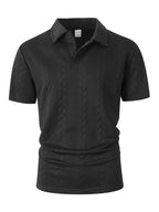 Men's Vertical Textured Polo Shirt
