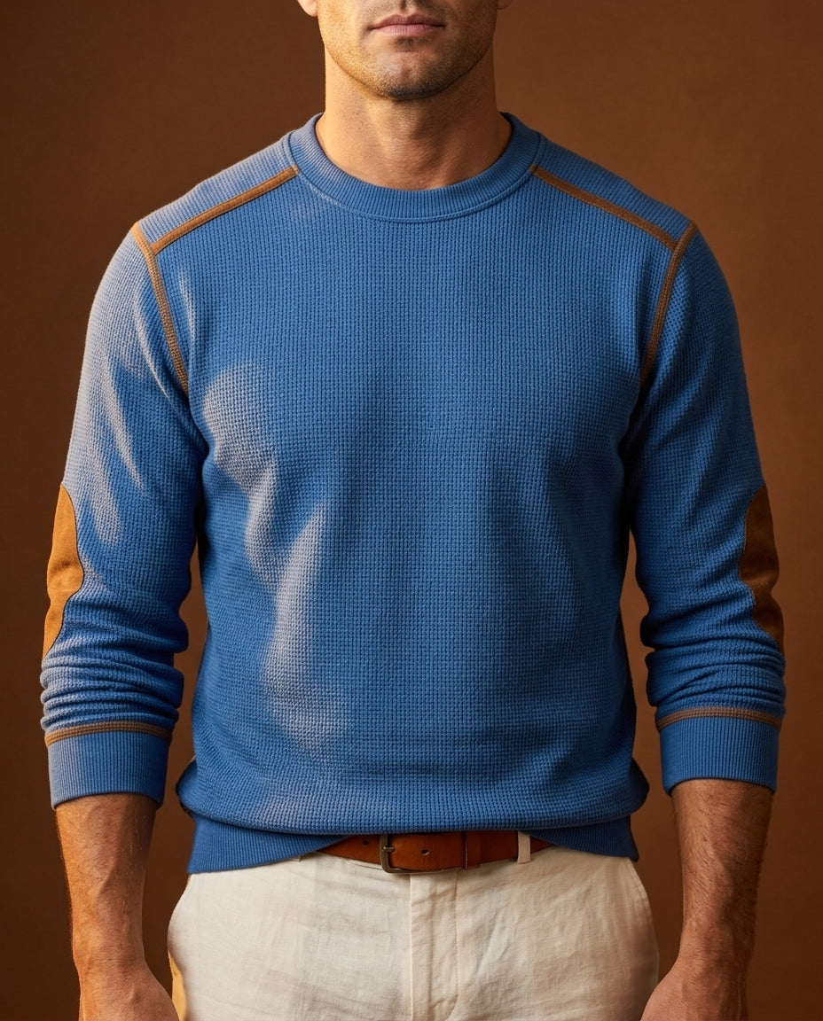 Men's Waffle Crew Neck Sweater