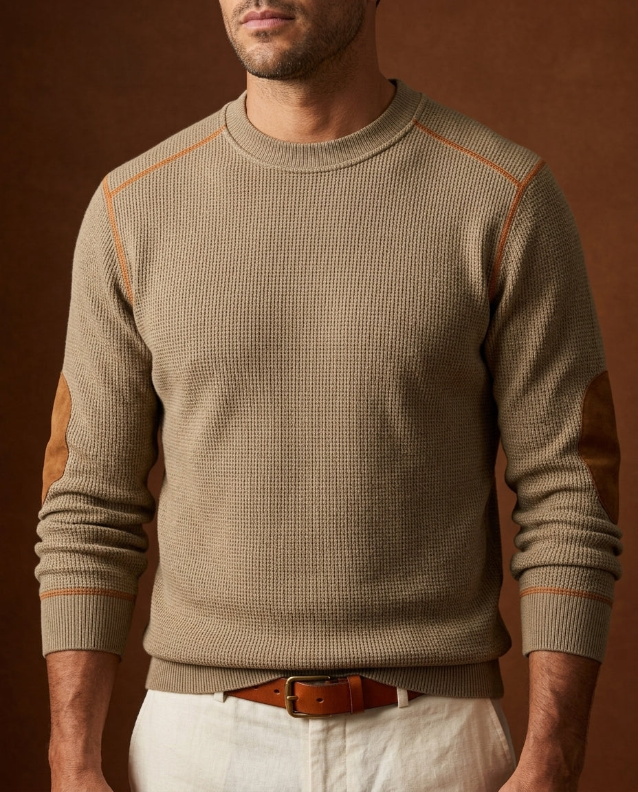 Men's Waffle Crew Neck Sweater
