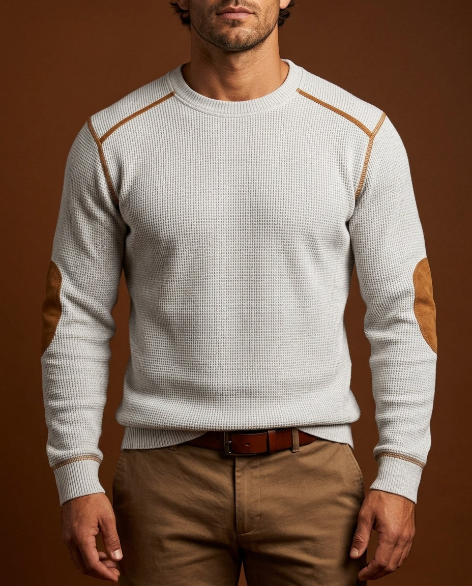 Men's Waffle Crew Neck Sweater