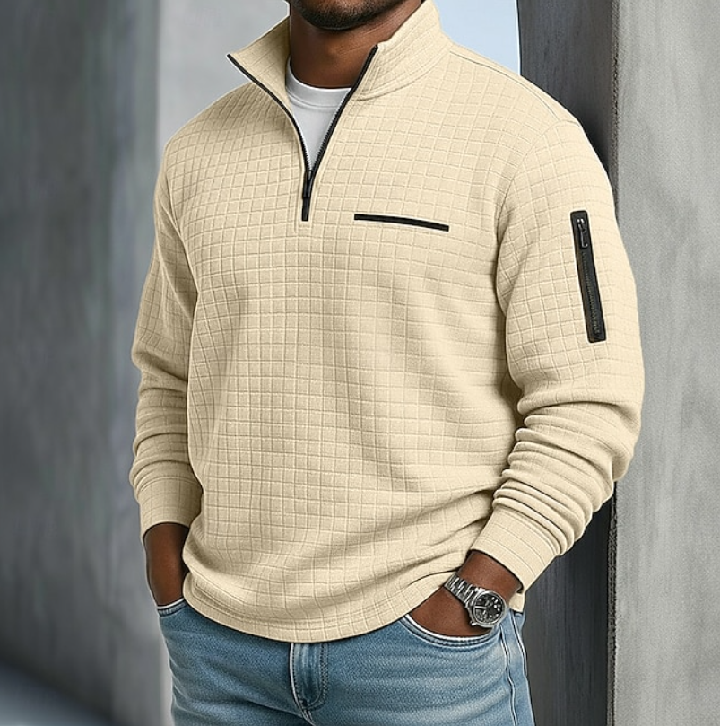 Men's Waffle Half-Zip Sweater