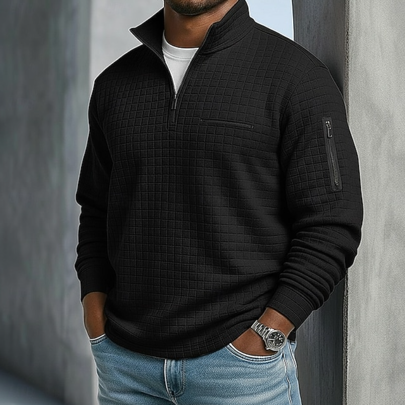Men's Waffle Half-Zip Sweater