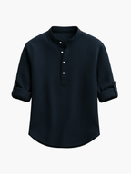 Men's Waffle Henley Shirt and Drawstring Pants Set
