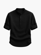Men's Waffle Henley Shirt and Drawstring Pants Set