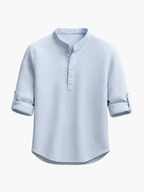 Men's Waffle Henley Shirt and Drawstring Pants Set