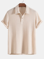 Men's Waffle Knit Polo Shirt