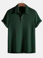 Men's Waffle Knit Polo Shirt