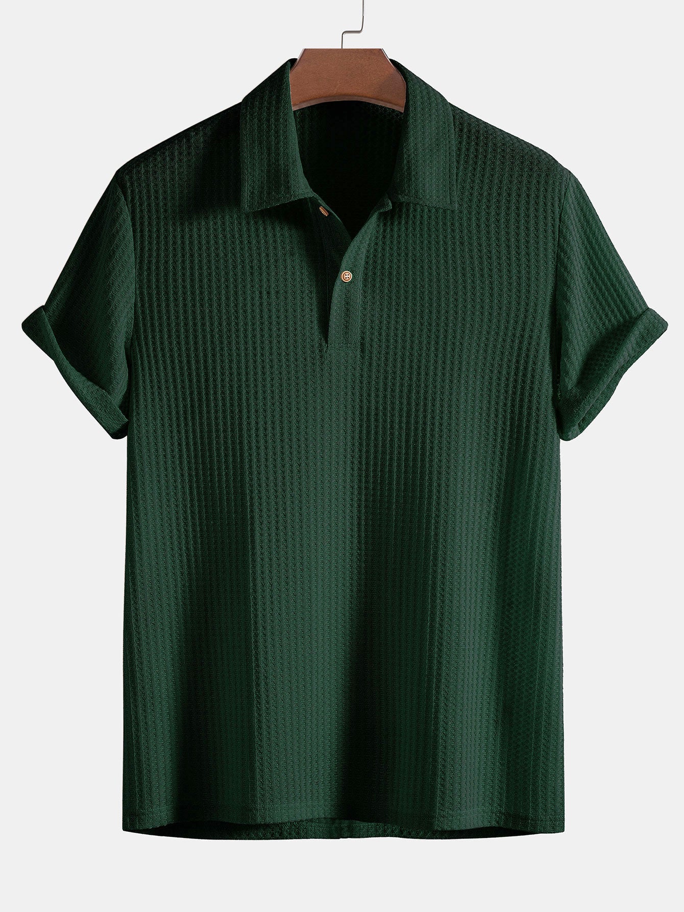 Men's Waffle Knit Polo Shirt