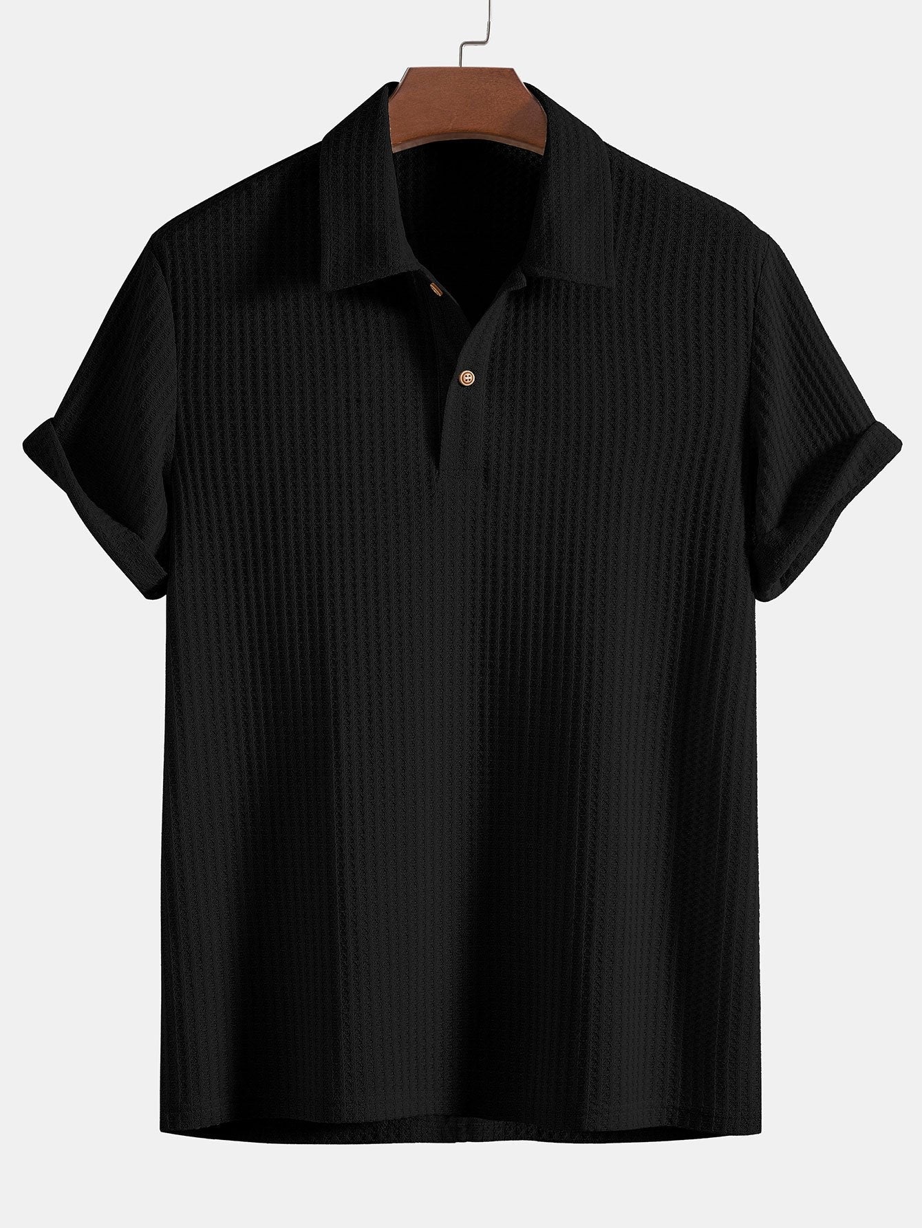 Men's Waffle Knit Polo Shirt
