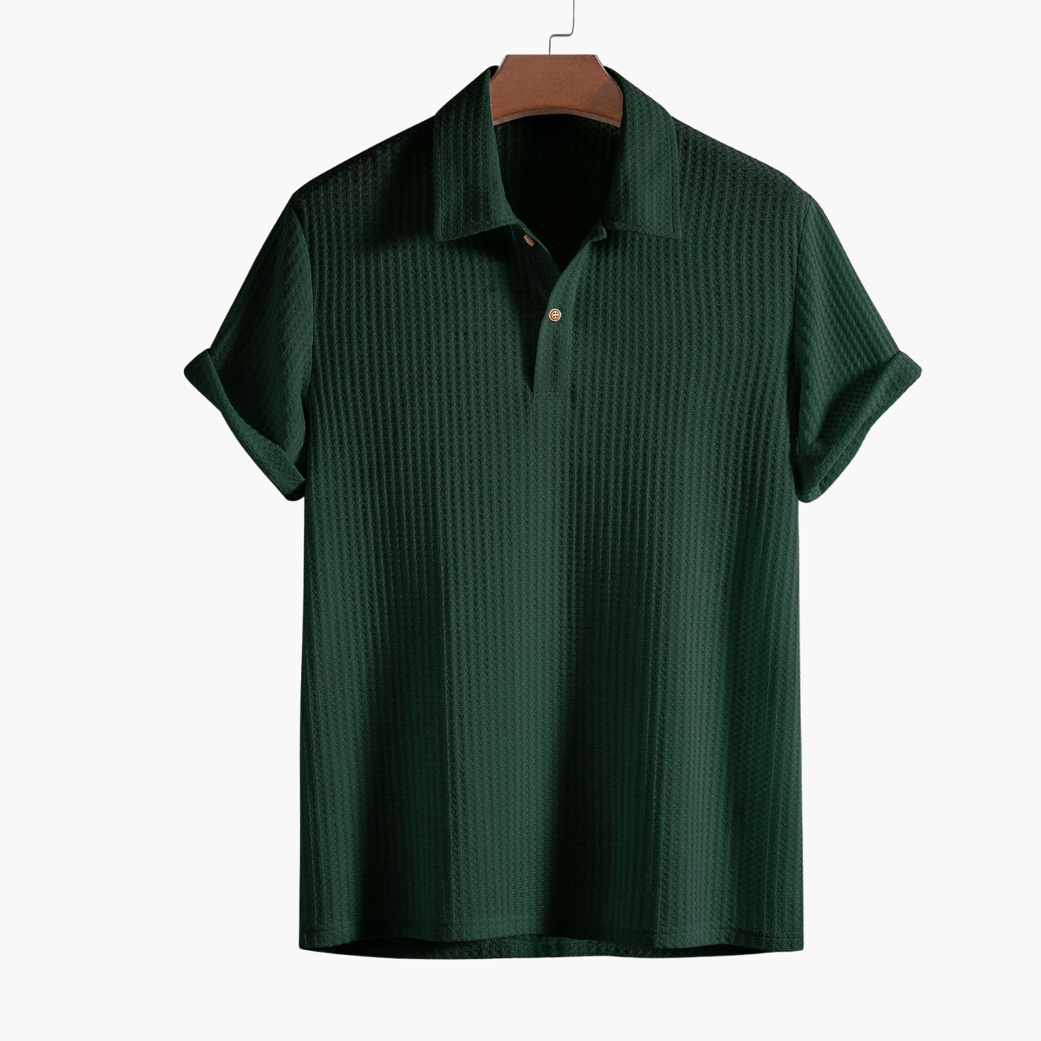 Men's Waffle Polo and Pleated Shorts Set