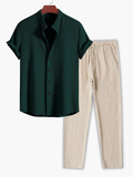 Men's Waffle Shirt and Drawstring Pants Set