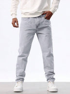 Men's Washed Straight-Leg Jeans