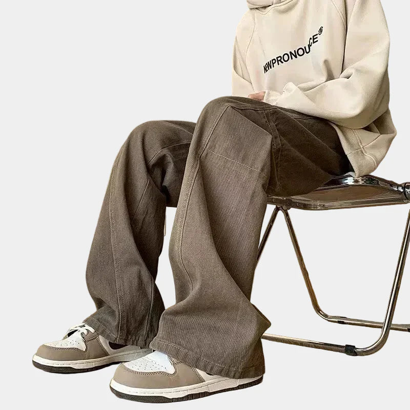 Men's Wide Leg Patch Pocket Pants
