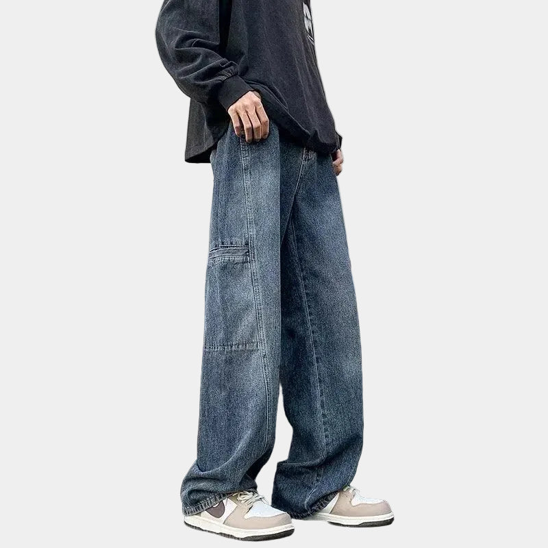 Men's Wide Leg Patch Pocket Pants