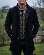 Men's Woven Button-Up Mandarin Collar Coat