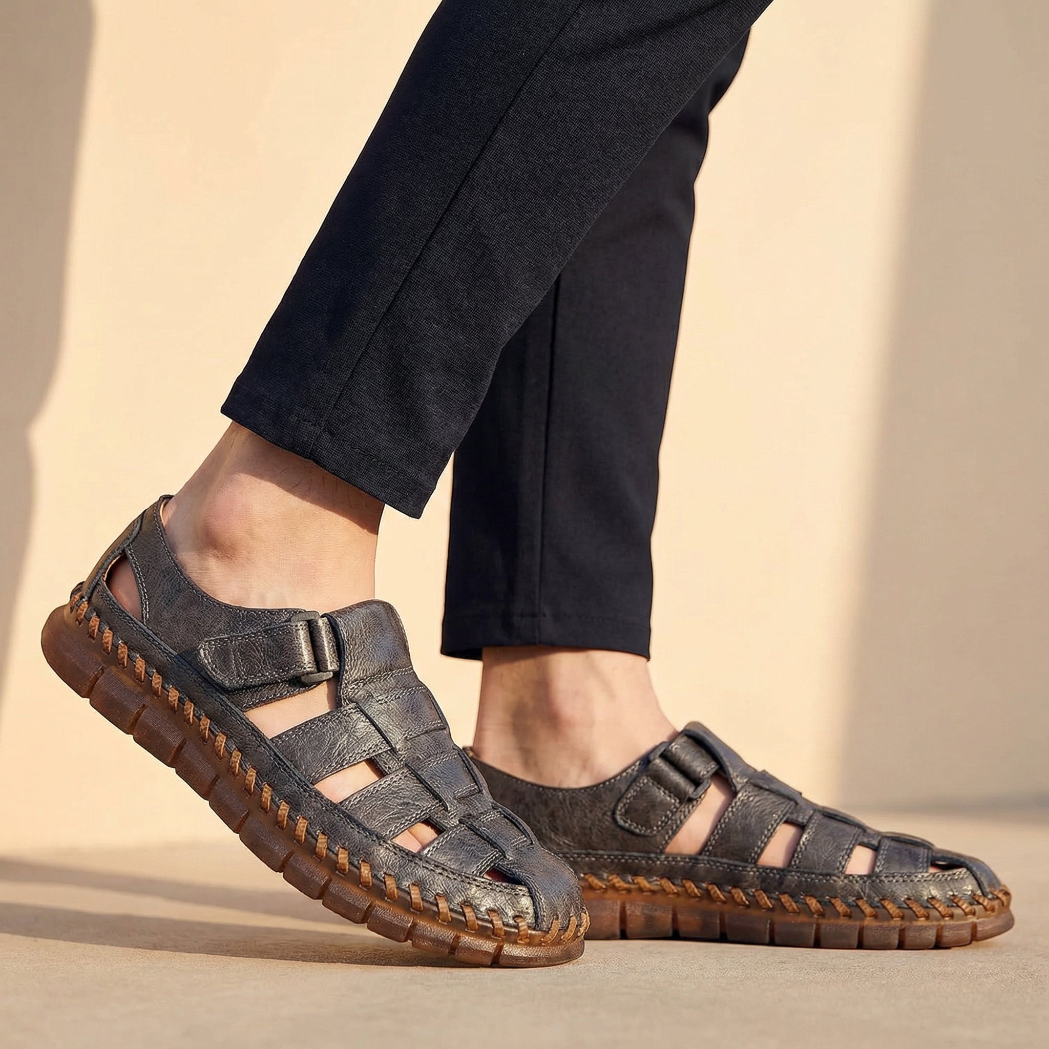 Men's Woven Closed Toe Sandals