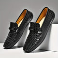 Men's Woven Effect Loafers with Buckle
