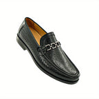Men's Woven Loafers with Rounded Toe