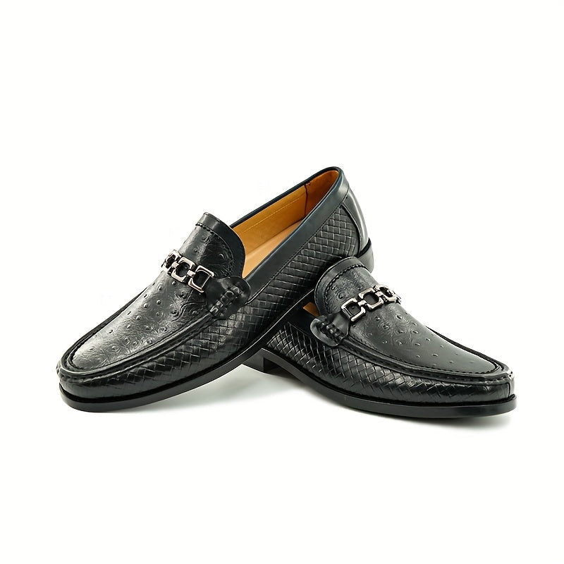 Men's Woven Loafers with Rounded Toe