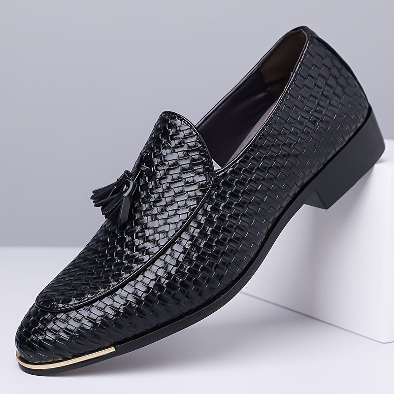 Men's Woven Loafers with Tassels