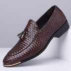 Men's Woven Loafers with Tassels