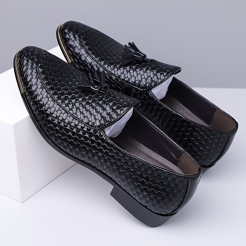Men's Woven Loafers with Tassels