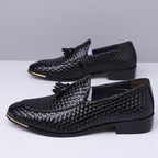 Men's Woven Loafers with Tassels