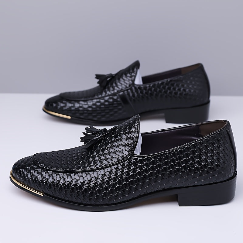 Men's Woven Loafers with Tassels