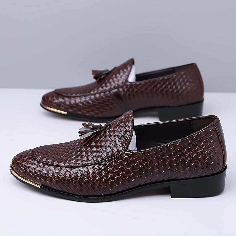 Men's Woven Loafers with Tassels