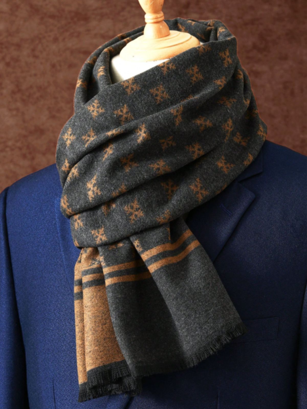 Men's Woven Printed Winter Scarf