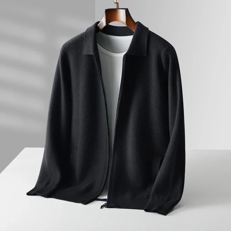 Men's Zip-Up Collared Cardigan