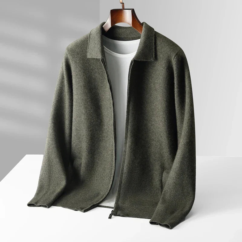 Men's Zip-Up Collared Cardigan