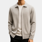 Men's Zip-Up Collared Cardigan