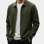 Men's Zip-Up Collared Cardigan