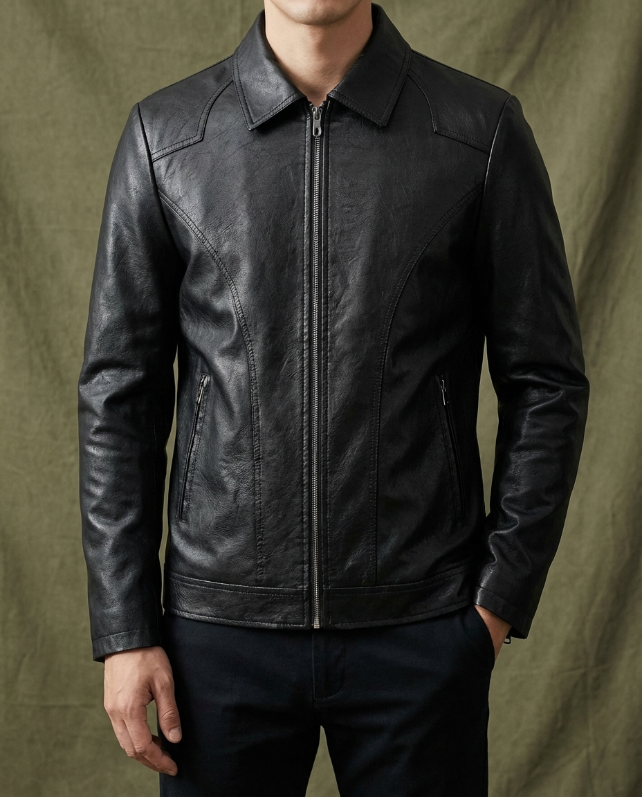 Men's Zip-Up Collared Jacket