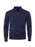 Men's Zip-Up High Collar Sweater