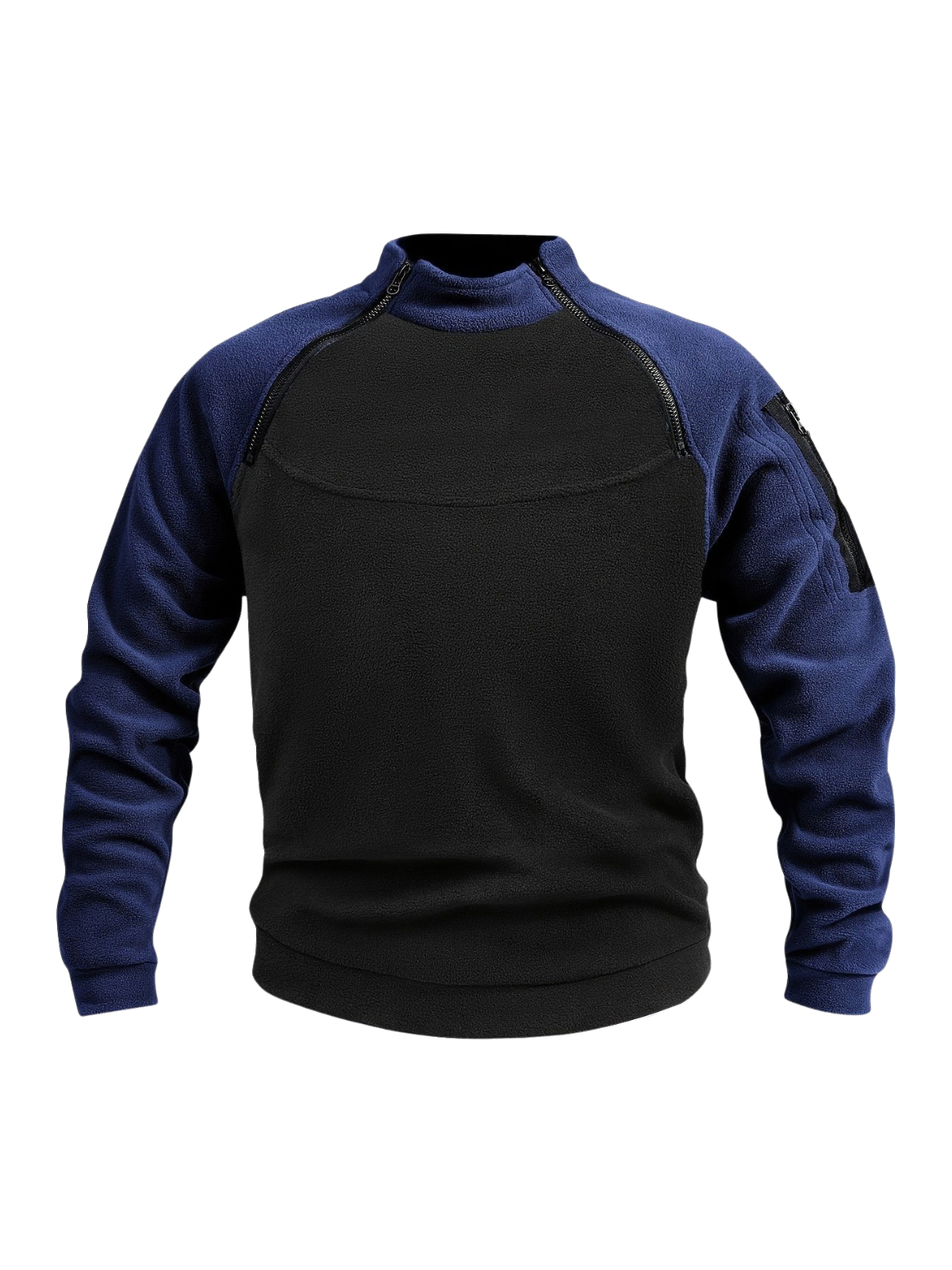 Men's Zip-Up High Collar Sweatshirt