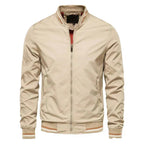 Men's Zip-Up Jacket with Ribbed Collar