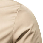 Men's Zip-Up Jacket with Ribbed Collar